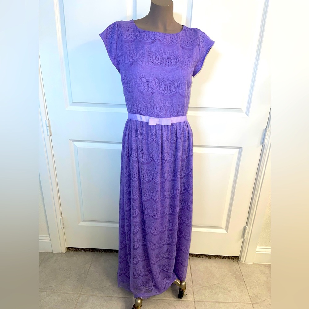 Shabby Apple‎ Purple Alice Lace Women’s Maxi Dress Size 8